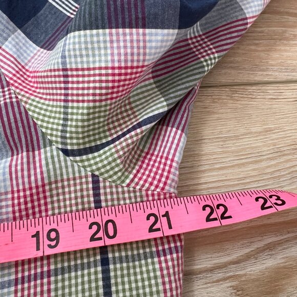 🌈 Tommy Hilfiger Blue Pink & Green Plaid/Stripe Cotton Button-Down Versatile XL - Picture 9 of 10